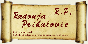 Radonja Prikulović vizit kartica